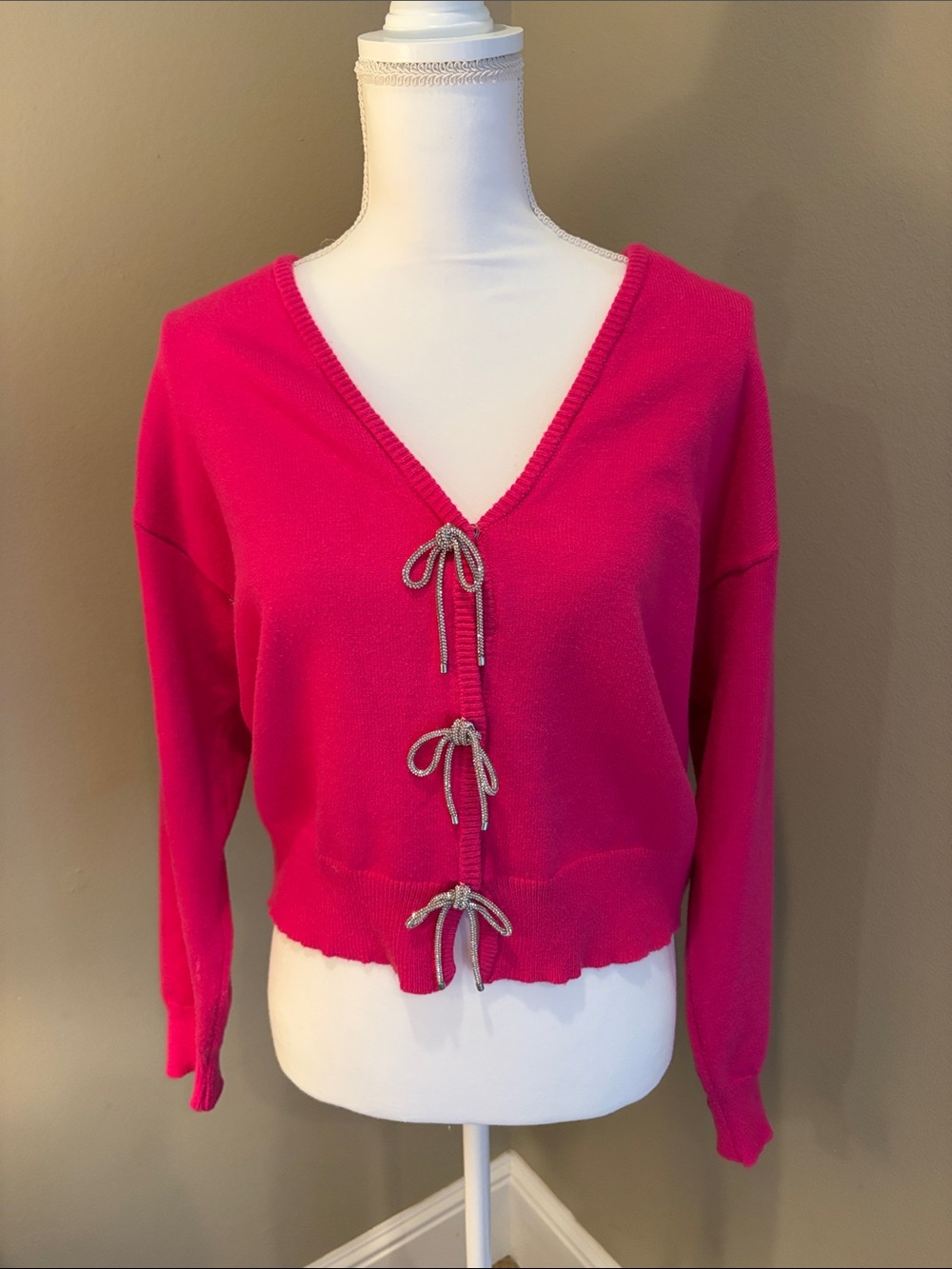 Pink bow sweater